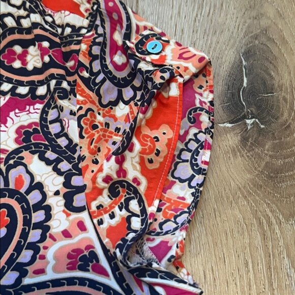 Tommy Hilfiger Red and Pink Paisley Midi Dress Medium - Picture 3 of 10